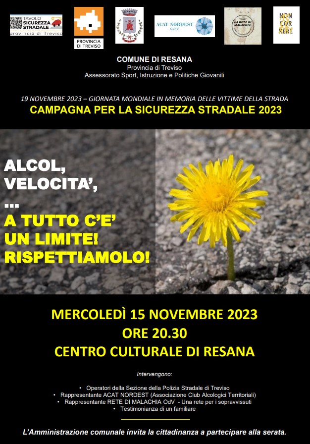 locandina Resana incontro sicurezza stradale